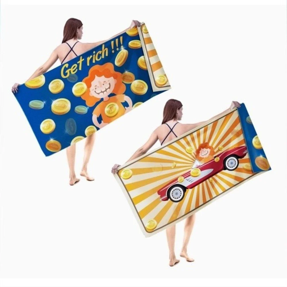 Beach Towel Beach Blanket 2 Pcs 71x35 Microfiber Oversized Quick Dry Sand Free S